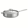 Tramontina Gourmet Tri-ply Clad 3 Quart Covered Deep Saute Pan In Black