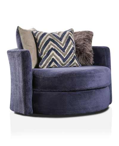 Furniture Of America Larrimah Swivel Chair In Navy