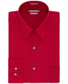 Van Heusen Men's Big & Tall Classic/regular Fit Wrinkle Free Poplin Solid Dress Shirt In Red