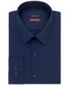 Van Heusen Men's Classic-fit Wrinkle Free Flex Collar Stretch Solid Dress Shirt In Blue