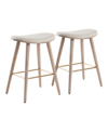 Lumisource Saddle Counter Stool - Set Of 2 In White
