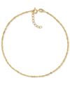 Giani Bernini Twist Link Chain Ankle Bracelet In 18k Gold-plated Sterling Silver, Created For Macy's In Gold