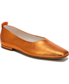 Franco Sarto Vana Womens Leather Slip On Ballet Flats In Orange