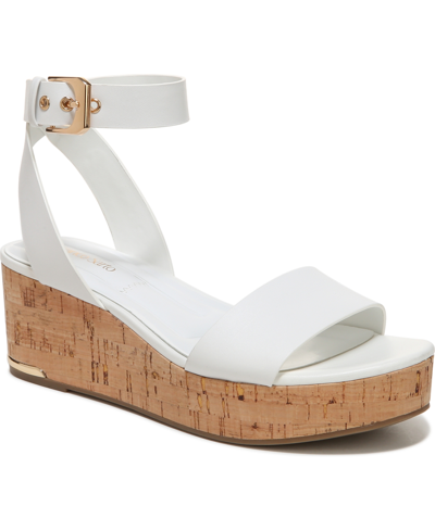Franco Sarto Presley Espadrille Wedge Sandals Women's Shoes In White Leather