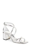 Jimmy Choo Rheea 85 Metallic Leather Sandals In Silver