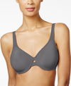 Lilyette By Bali Minimizer Plunge Into Comfort Keyhole Underwire Bra 904 In Gray