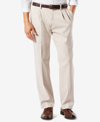 DOCKERS MEN'S BIG & TALL EASY CLASSIC PLEATED FIT KHAKI STRETCH PANTS