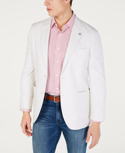 Nautica Men Modern-fit Active Stretch Woven Solid Sport Coat In Off White