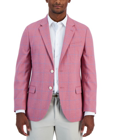 Nautica Men's Modern-fit Plaid Sport Coat In Pink