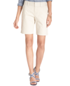 Tommy Hilfiger Hollywood Womens Cotton Stretch Above Knee Bermuda Shorts In Tan/beige