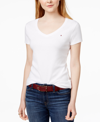 TOMMY HILFIGER WOMEN'S V-NECK T-SHIRT, CREATED FOR MACY'S