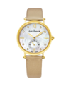 STUHRLING ALEXANDER WATCH AD201-02, LADIES QUARTZ SMALL-SECOND WATCH WITH YELLOW GOLD TONE STAINLESS STEEL CAS