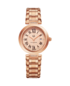 STUHRLING ALEXANDER WATCH AD203B-05, LADIES QUARTZ DATE WATCH WITH ROSE GOLD TONE STAINLESS STEEL CASE ON ROSE