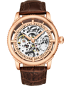 Stuhrling Men's Black Alligator Embossed Genuine Leather Strap Watch 42mm In Pink