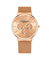 Stuhrling Men's Rose Gold Mesh Stainless Steel Bracelet Watch 39mm In Pink