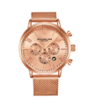 STUHRLING MEN'S ROSE GOLD MESH STAINLESS STEEL BRACELET WATCH 48MM