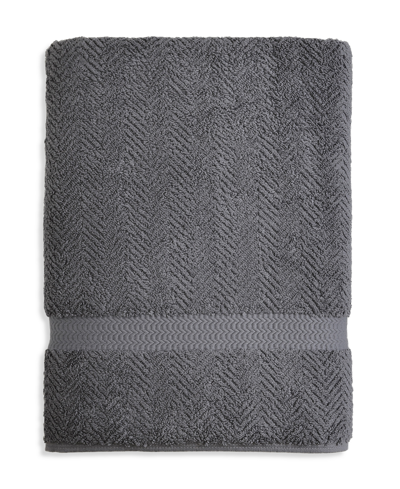 Linum Home Herringbone Bath Sheet Bedding In Grey