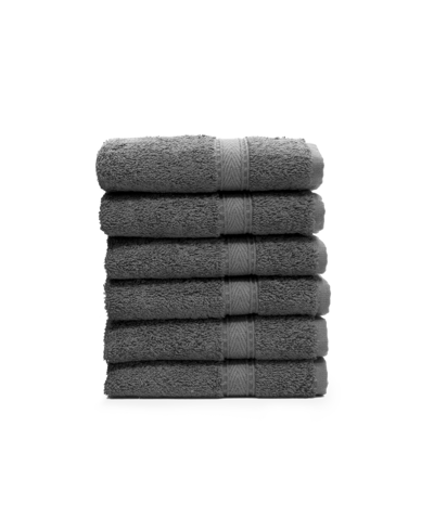 Linum Home Sinemis 6-pc. Terry Washcloth Set Bedding In Dark Grey