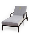 Linum Home Standard Size Chaise Lounge Cover With Embroidered Palm Tree Bedding In Gray