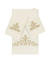 Linum Home Turkish Cotton Scarlet 3-pc. Embellished Towel Set Bedding In Tan/beige