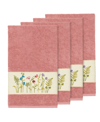 Linum Home Turkish Cotton Serenity 4-pc. Embellished Bath Towel Set Bedding In Pink