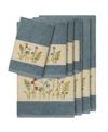 Linum Home Turkish Cotton Serenity 8-pc. Embellished Towel Set Bedding In Blue