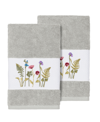 Linum Home Serenity 2-pc. Embellished Hand Towel Set Bedding In Gray