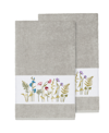 Linum Home Serenity 2-pc. Embellished Bath Towel Set Bedding In Gray