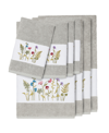 Linum Home Turkish Cotton Serenity 8-pc. Embellished Towel Set Bedding In Gray