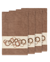 Linum Home Turkish Cotton Annabelle 4-pc. Embellished Bath Towel Set Bedding In Tan/beige