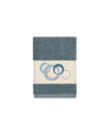 Linum Home Turkish Cotton Annabelle Embellished Washcloth Bedding In Blue