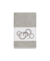 Linum Home Turkish Cotton Annabelle Embellished Hand Towel Bedding In Gray