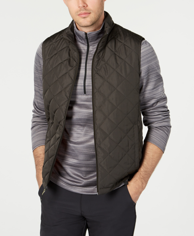 Hawke & Co. Men's Diamond Quilted Heritage Vest, Created For Macy's In Burgundy