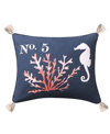 Levtex Bakio Coastal Escape Coral Decorative Pillow, 14" X 18" In Blue