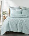 Levtex Washed Linen Relaxed Textured Quilt, King In Blue