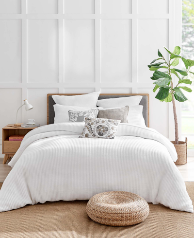 Levtex Mills Waffle Classic 3-pc. Duvet Cover Set, Full/queen In Bright White