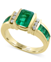 Effy Collection Effy Sapphire (2-1/4 Ct. T.w.) And Diamond (1/6 Ct. T.w.) Ring In 14k Gold (also Available In Emeral In Green