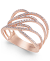 Effy Collection Pave Rose By Effy Diamond Ring (3/8 Ct. T.w.) In 14k Yellow Gold (also Available In Rose Gold & Whit In Gold