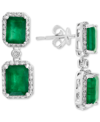 Effy Collection Effy Emerald (4-3/4 Ct. T.w.) & Diamond (3/8 Ct. T.w.) Drop Earrings In 14k White Gold Or Yellow Gol In Gold