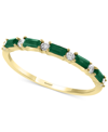 Effy Collection Effy Sapphire (1/3 Ct. T.w.) & Diamond (1/8 Ct. T.w.) Stacking Ring In 14k White Gold (also Availabl In Green