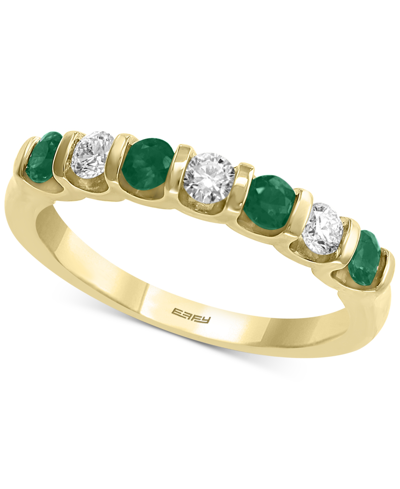 Effy Collection Effy Emerald (3/8 Ct. T.w.) & Diamond (1/4 Ct. T.w.) Band In 14k Gold