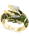 EFFY COLLECTION EFFY TSAVORITE (3/4 CT. T.W.) & DIAMOND (1/5 CT. T.W.) DRAGON STATEMENT RING IN 14K GOLD