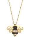 Effy Collection Effy Multicolor Diamond Bee 18" Pendant Necklace (1/5 Ct. T.w.) In 14k Gold In Gold