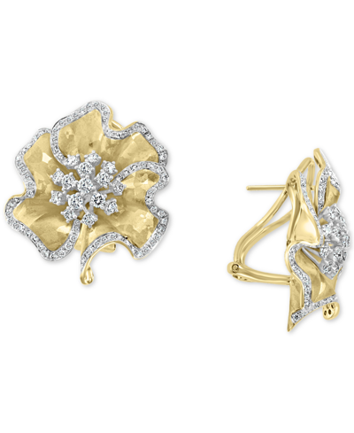 Effy Collection Effy Diamond Flower Stud Earrings (1-5/8 Ct. T.w.) In 14k Gold In Yellow Gold