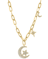Effy Collection Effy Diamond Star And Moon Charm 18" Pendant Necklace (1/3 Ct. T.w.) In 14k Gold In Gold