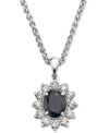 Effy Collection Effy Sapphire (2-7/8 Ct. T.w.) & Diamond (1-3/8 Ct. T.w.) 18" Pendant Necklace In 14k White Gold In Blue