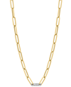 Effy Collection Effy Diamond Paperclip 18" Statement Necklace (1/2 Ct. T.w.) In 14k Two-tone Gold In Gold