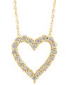 EFFY COLLECTION EFFY DIAMOND HEART 18" PENDANT NECKLACE (1/4 CT. T.W.) IN STERLING SILVER OR 14K GOLD-PLATED STERLIN