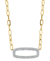 Effy Collection Effy Diamond Pave Open Link 18" Pendant Necklace (1/2 Ct. T.w.) In 14k White And Yellow Gold In Gold