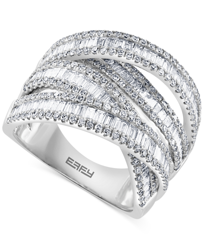 Effy Collection Effy Diamond Baguette Crossover Statement Ring (1-5/8 Ct. T.w.) In 14k White Gold
